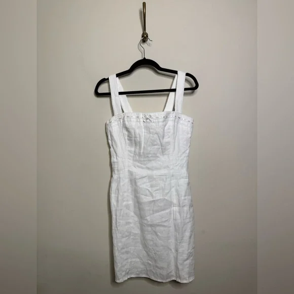 Reformation Elana Linen Dress in White Mini Reformation Elana Linen Dress in White Mini